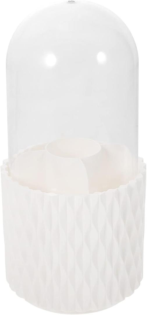 FRCOLOR Rotatable Makeup Brush Organizer Cover Cosmetic Holder for Vanity Desk Storage for Makeup Tools and Items and Stable Design