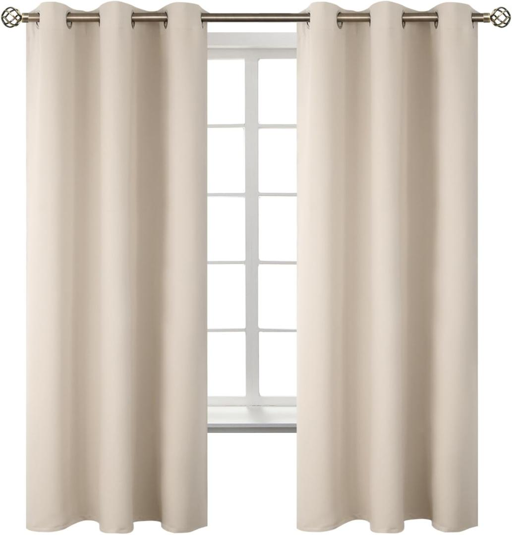 BGment Champagne Curtains 63 Inch Long - Wedding & Party Backdrop Drapes Elegant Room Darkening Thermal Insulated Window Treatments for Birthday Home Decor, Set of 2 Panels, 42 x 63 Inch