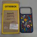 OtterBox iPhone 17 Pro Max Symmetry Series Cactus Leather Embroidery Case - Enchanted Garden - Blue - Textured, Embroidered Floral Artistic iPhone Case