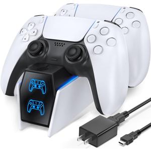 OIVO PS5 Controller Charger PS5 Accessories Kits with Fast Charging AC Adapter, Controller Charging Stand for PlayStation 5, Docking Station Replacement for DualSense Charging Station