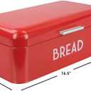 Home Basics Grove Bread Box For Kitchen Counter Dry Food Storage Container, Bread Bin, Store Bread Loaf, Dinner Rolls, Pastries, Baked Goods & More, Retro Vintage Design, Red