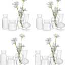 Mini Glass Vases for Centerpieces - Hewory Small Clear Bud Vase in Bulk, Cute Flower Vases Set for Wedding, Home Decoration, Table Decor (Clear, 16)