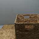 Wicker Storage Basket Cube Baskets Foldable Hyacinth Storage Baskets,Rectangular Laundry Storage Bin,Square Basket for Shelves,Set of 2 Pcs,12 x 12 x 12in