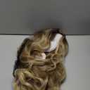 Long Blonde Wigs with Bangs Ombre Blond Wavy Wig for Women Curly Synthetic Heat Resistant Hair Wig for Party Cosplay Daily Use