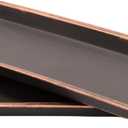 16" Decorative Rectangular Tray/Saucer (2 Pack) Fancy Trim Rustic/French Country Look, Planter Base for Indoor/Outdoor Decor Use. Long Lasting, Reusable Light Weight (16 inches, Copper)