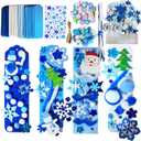MLOLM 36 Sets Snowflake Bookmark Craft Kit Christmas Winter Crafts DIY Winter Bookmarks Gift Snowflake Foam Stickers Arts and Crafts for Holiday Home Activities