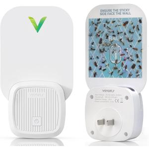 VEYOFLY Fly Catcher Indoor, Fly Trap Indoor, (1 Device + 2 Refills) Fruit Fly Traps for Indoors, Gnat Traps for House Indoor, Bug Killer, Fly Trap, Plug in Light Flying Insect Trap