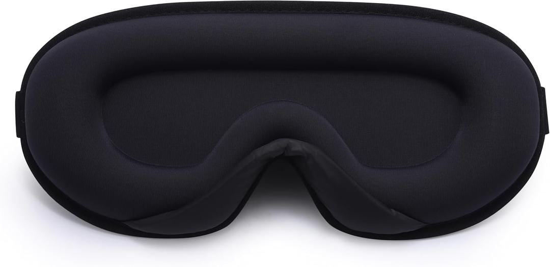 Sleep Eye Mask, Zero Pressure Sleeping Eye Mask, Light Blocking 3D Contoured Sleep Mask for Side, Back Sleepers, Memory Foam Sleep Mask for Men Women, Eye Cover for Sleeping, Black