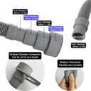 3.2 FT Universal Washing Machine Drain Hose, Drain Hose Extension Kit for Washer, Dishwasher, Dryers, Dehumidifier with 4 Hose Clamps, 1 U-Holder, 1 Adapter, Fit for 0.79-1.5 inch Drain Outlet