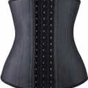 YIANNA Women's Underbust Latex Sport Girdle Waist Trainer Corsets Hourglass Body Shaper (Black, L)