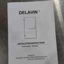 DELAVIN 32" W x 72" H Frameless Hinged Shower Door, Single Shower Door with 5/16" Clear Tempered Glass, Stainless Steel Hinged Swing Shower Doors, Black Shower Door with Seal Strip and Handle