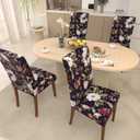 Stretch Dining Chair Covers Set of 2,Floral Print Chair Covers,Soft Removable Washable,Pet Friendly Furniture Protector,Universal Chair Slipcovers for Home, Kitchen,Ceremony Dining Room Seat