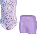 Zaclotre Gymnastics Leotards for Girls Sparkly Sleeveless Dance Unitards Biketards with Gym Shorts, Size 3-4 years