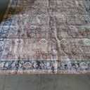 Washable Rugs 8 x 10 Area Rugs for Living Room Bedroom Non-Slip Vintage Floral Print Throw Rugs with Rubber Back Stain Resistant Low Pile No Shed Large Dining Room Rug for Under Table