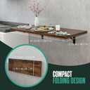 Houseables Wall Mounted Desk, Murphy Desk, Wall Mounted Folding Table, Laundry Folding Table, Fold Down Work Bench, Foldable Mount Station, Floating Bar, Hanging, Dining, Kitchen, Clothes, 48x16 Brown, Small