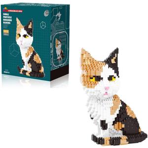 Cat 3D Micro Puzzle Building Block Sets,1300 PCS Animals Toys Compatible with Mini Lego Sets for Boys 8-14,STEM Birthday Gift for Adults Women Girls Boys Age 8-12(Challenging)