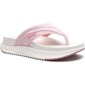 ONCAI Orthopedic Flip Flops Women with Arch Support Ladies Orthotic Recovery Sandals 2025 Comfortable Plantar Fasciitis Slip On Walking Sandal for Womans Indoor Casual Summer PinkWhite Size 9.5