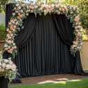 50ftx14ft Black Backdrop Curtains for Wedding-Wrinkle Free Backdrops Curtain Drapes Fabric Decorations Photo Back Drop Cloth for Baby Shower Photography Stage Reception 10Panels 14ft(H) x 5ft(W)