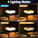 4x4 40 Lumens Post Solar Lights 8 Pack, Fence Post Solar Lights 4 Lighting Modes Solar Post Cap Lights for 4x4 3.5x3.5 Wood/Vinyl Posts, IP67 Waterproof Post Lights for Fence Mailbox Porch Post