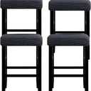 HFCNMY Stool Covers Rectangle,4 Pack Stretch Bar Stool Covers Jacquard Washable Counter Saddle Seat Cover with Elastic Band for Wooden Metal Bench(Dark Grey)