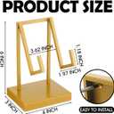 Shimeyao Metal Display Easel Stand Gold Tabletop Easel Stand Modern Abstract Tabletop Display Holder for Books Plate Photo Frame Artwork Record Albums(metal, 6 x 4 x 3 Inch)