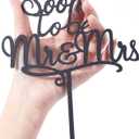 LOVENJOY Gift Boxed Soon To Be Mr and Mrs Cake Topper Engagement Black, Frosted Acrylic