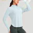 Soothfeel Women's UPF 50+ Shirts Long Sleeve 1/4 Zip Pullover UV Sun Protection Golf Shirt Workout Athletic Tops for Women (Gray, M)