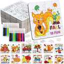 Thanksgiving Fall Crafts for Boys, Girls & Adults, Thanksgiving Arts and Crafts Kit DIY Puzzle with Pumpkin Leaf Turkey Owl, Fall Classroom Activities for Halloween Party Favors & Gift Supplies Bulk