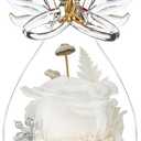 Valentines Day Rose Gifts for Her,Fresh Flowers for Delivery,Birthday Gifts for Women Mom,Preserved Flowers in Glass Angel Figurine,Mothers Day Rose Gift for Mom Grandma,Light Up White Gift Valentines