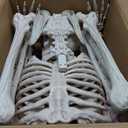 JOYIN 5 FT Halloween Skeleton Life Size, Stayable Posable Skeleton Decor, Full Body Movable Joints Giant Skeletons for Halloween Decoration Outdoor, Haunted House Prop, Spooky Scary Graveyard Party (Black)