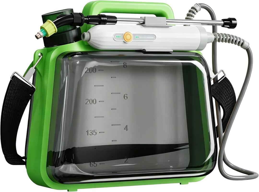 Tarden 2.1 Gallon Battery Garden Sprayer, 3 Mist Nozzles, Water Pump Sprayers with Adjustable Shoulder Strap for Yard