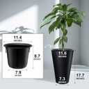 Sieral Set of 2 Tall Outdoor Planters 12 x 18 Inch Large Resin Outdoor Planters for Front Porch Flower Round Floor Decorative Indoor Pots with Drainage(Black)