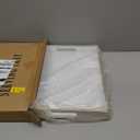 Umisriro Large White Rectangular Decorative Tray – Plastic Serving Tray with Handles for Coffee Table, Ottoman, Living Room, 15.7” x 11.8” x 1.6