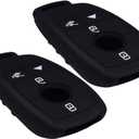 Lcyam Silicone Remote Key Fob Covers Smooth Soft Rubber Case Fits for Mercedes-Benz A220 E63S AMG E-Class GLE 350 4MATIC 2019 2020 2021 (Black Black)