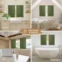 LAMIT Linen Curtains 45 Inch Length 2 Panels Set for Bedroom, Light Filtering Semi Sheer Neutral Short Decorative Window Rod Pocket Christmas Decor Drapes for RV/Basement, 42 X 45 Inch, Olive Green