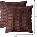 Pack of 2 Corduroy Decorative Throw Pillow Covers 18x18 InchSoft Boho Striped Pillow Covers Modern Farmhouse Home Decor for Sofa Living Room Couch BedDark Brown