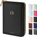 Forvencer Passport Holder Cover with Safe Zipper Closure, Premium Passport Wallet for Travel, Cute RFID Blocking Card Case, Waterproof Travel Accessories for Women, Black