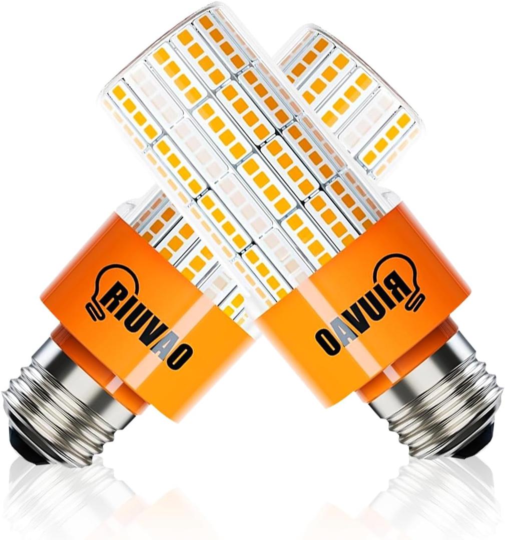 40W LED Corn Light Bulb, 320W Equivalent 5000LM, 3000K Warm White, Waterproof & 90% Energy Saving, E26/e27 Base Corn Cob Light for Home, Garage, Fan (2-Pack)