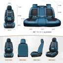 Coverado Car Seat Covers Full Set, Seat Covers for Cars, Front Seat Covers and Back Seat Cover Waterproof Leather Automotive Seat Cover, Universal Car Interior Protectors Cushion for Most Cars Blue