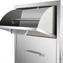 Ryan Outdoor Kitchen Drawers Stainless 17x30x21 Inch, 3-Tier Stainless Steel BBQ, Triple Access Drawers with Handle for BBQ Island Outdoor Kitchen