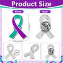 72PCS Suicide Prevention Awareness Enamel Pins Teal Purple Ribbon Lapel Brooch Pins Hope Love Ribbon Badge Pins Sexual Assault Awareness Suicide Prevention Awareness Items