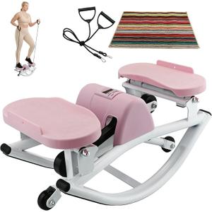 Rock Stepper, Side to Side Rocker Machine, Steppers for Exercise at Home, U-Shaped Rock Stepper Machine with Digital Display & Resistance Bands250 LBS Loading Capacity Exercise Equipment