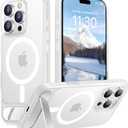 Magnetic Compatible with iPhone 16 Pro Case, [Built-in Invisible Kickstand][Compatible with MagSafe][Military Grade Shockproof] Slim Translucent Matte Phone Case for iPhone 16 Pro 6.3"