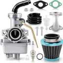 AUTOKAY PZ20 Carb Carburetor 49cc 70cc 90cc 100cc 110cc 125cc Coolster NST for Chinese ATV Quad Go kart 4 strokeSUNL TAOTAO JCL for Honda CRF50F XL75 CRF80F XR50R Carb with Gasket Air Filter