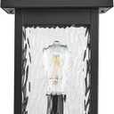 Outdoor Post Lights 21 Inch Height Large Size Lamp Post Outdoor Lighting Black Porch Lights Outdoor Pillar Lantern with Water Ripple Glass for Garden Backyard Walkway and Pathway, 21.2 inch