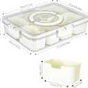 Peppry Snackle Box Charcuterie Container Divided Serving Tray with Lid and Handle Portable Snack Platters for Fruit Nuts Candy Entertaining Party Picnic(8 Compartments)