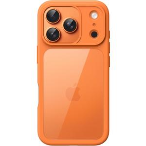 JETech Case for iPhone 17 Pro 6.3-Inch, Shockproof Phone Bumper Cover, Solid Color Matte TPU Frame, Anti-Scratch Clear Back (Orange)