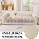 Waterproof Dog Bed Cover Non Slip Couch Covers for Dogs Washable Soft Faux Fur Sofa Cover Couch Covers for 3 Cushion Couch Sofa Pet Friendly (Khaki)