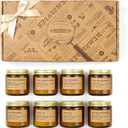 Scented Candles for Home, 8 Pack Soy Wax Candle Set, Aromatherapy Candles, Amber Jar Vintage Apothecary Style, 8 Scents Gift Set