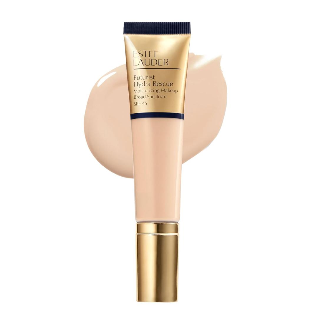 Este Lauder Futurist Hydra Rescue Moisturizing Foundation Makeup SPF 45 for a 12-Hour Glow, 1.2 Fl Oz (2N1 Desert Beige - Light-medium with neutral undertones)